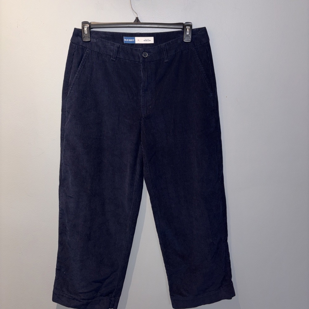 Old Navy Pants Women's Size 12 Navy Corduroy Sky-Hi Rise‎ Wide Leg